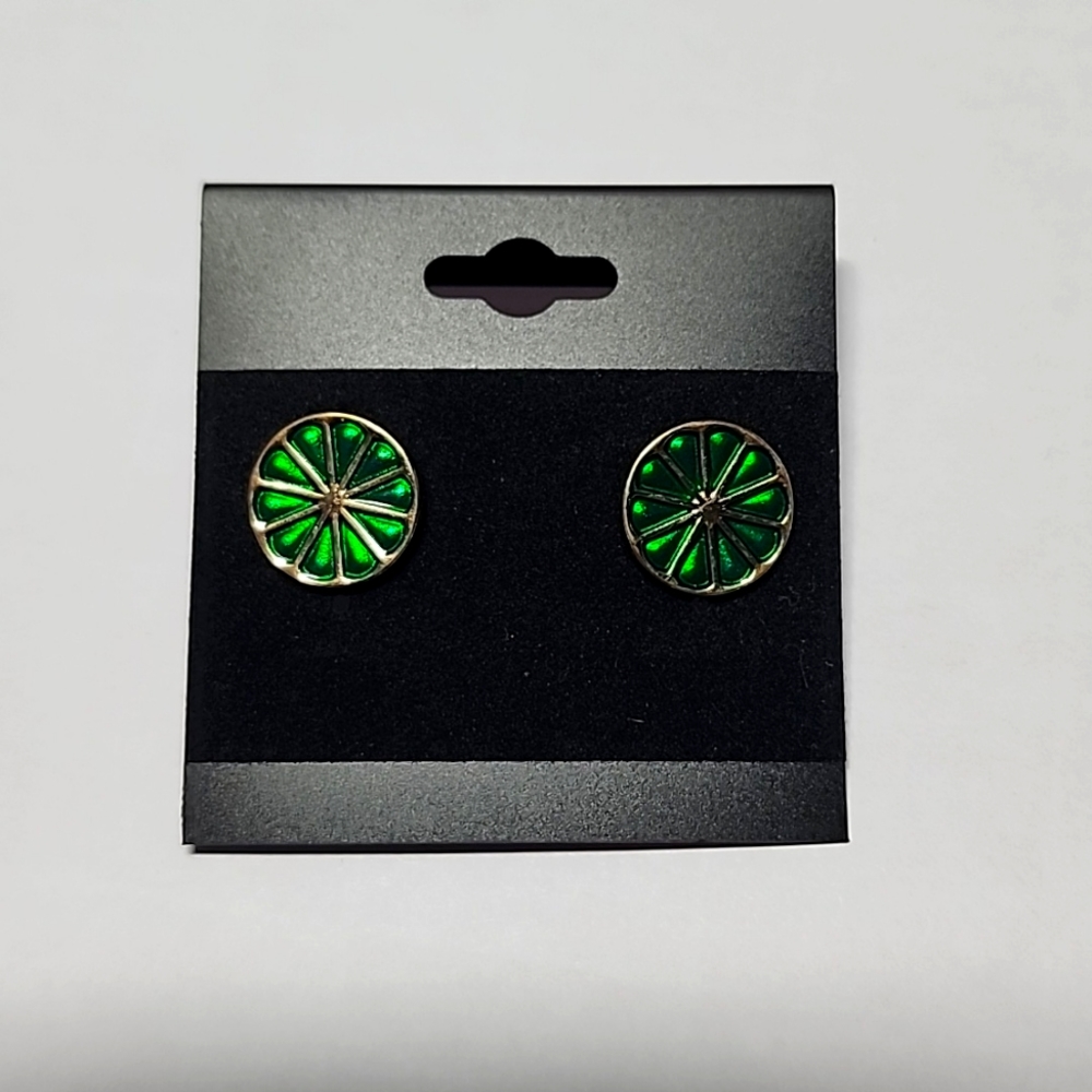 Lime Post Earrings